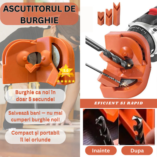Ascutitor portabil multifunctional pentru burghie